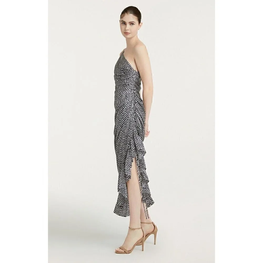 CINQ A SEPT Christel 100% Silk Dress Size 6 - Picture 4 of 10